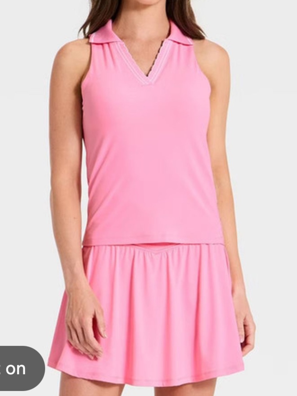 all in motion Pink Sleeveless V-Neck Tank & Skort athletic Set NWT 8